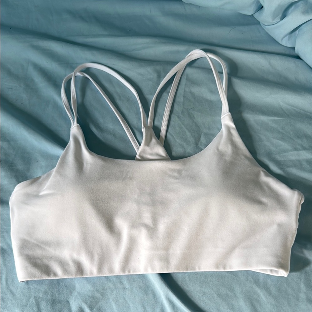 Fabletics White Racerback sports Bra/workout Soft & Stretchy